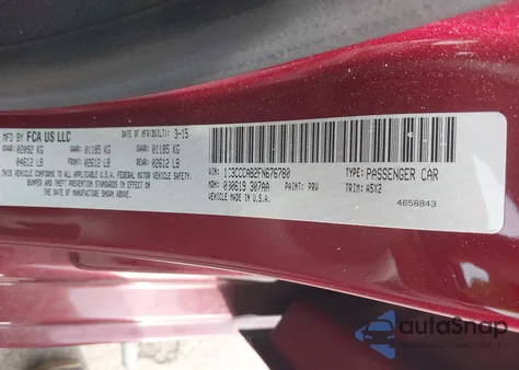 2015 Chrysler 200 Limited из США, поврежденный, VIN 1C3CCCAB2FN676780